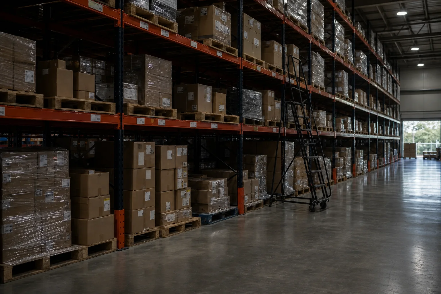Inventory inside a working warehouse